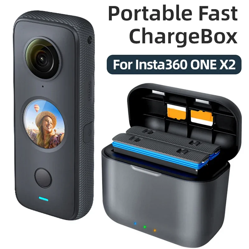 Pre Insta360 ONE X2 Prenosný prípad rýchleho nabíjania 1700 mAh USB TYPY C BATÉRIA BATÉRIA pre Insta 360 ONE X 2 AKCION ACTORA