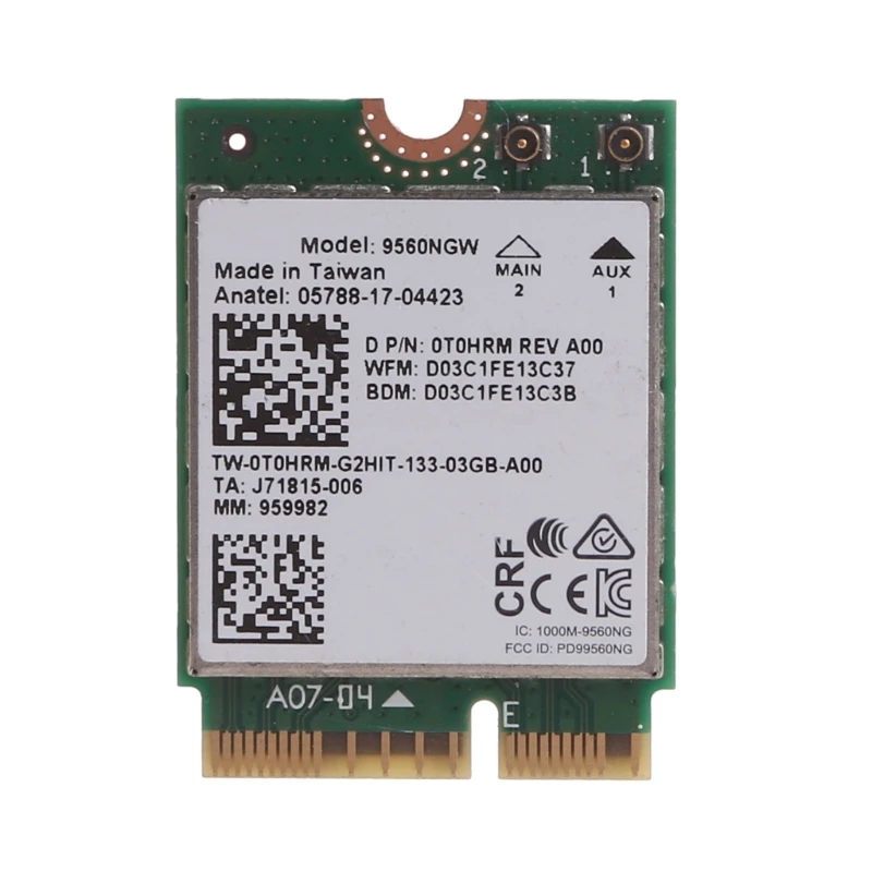 Pre Intel Wireless-AC 9560 Dualband 9560ngW WiFi 802.11ac BT 5.0 M.2 Karta pre Dell T0HRM