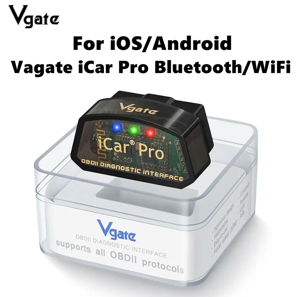 Pre iOS/Android Vgate ICAR PRO ELM327 V2.3 Bluetooth 4.0 WiFi ELM 327 OBD 2 Automatický skener kódový čítač OBD2 Diagnostický nástroj CAR