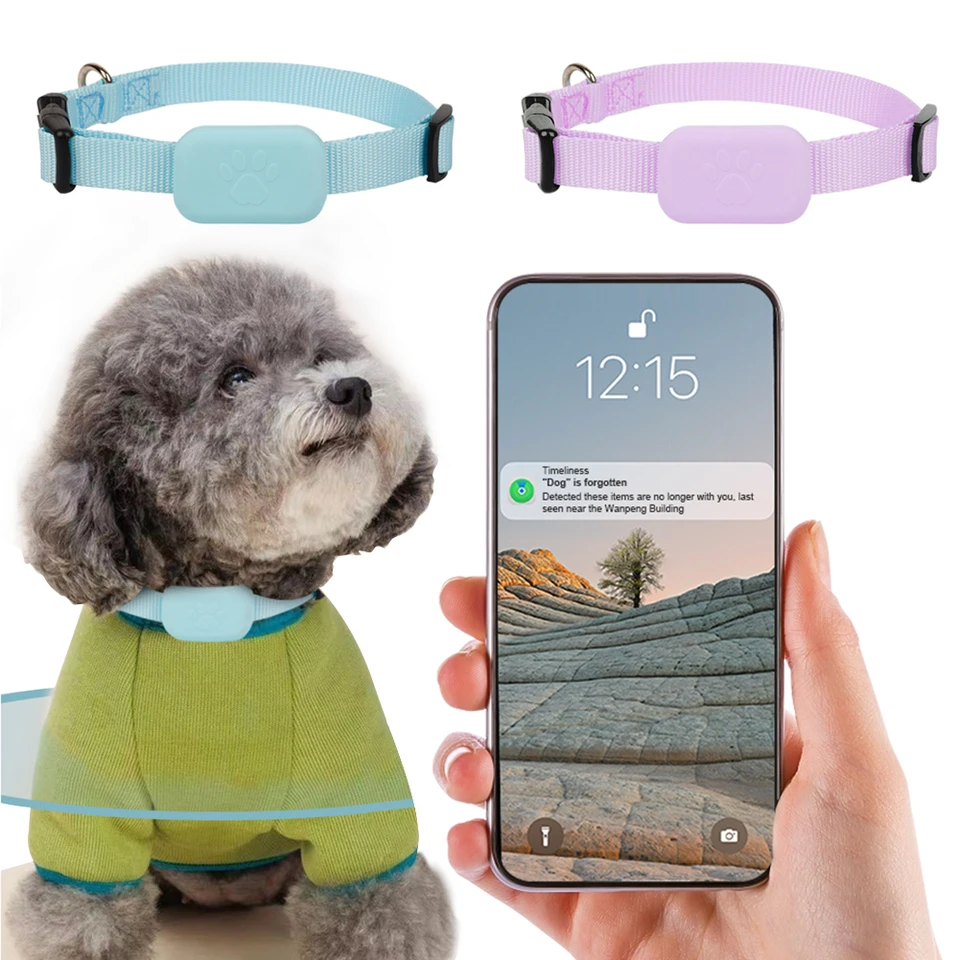 Pre iOS Mini GPS Tracker Battery Prevádzkovaný na sledovanie zvierat Pohyb výstražného obojku nastaviteľný anti stratený sledovač pre mačky psov