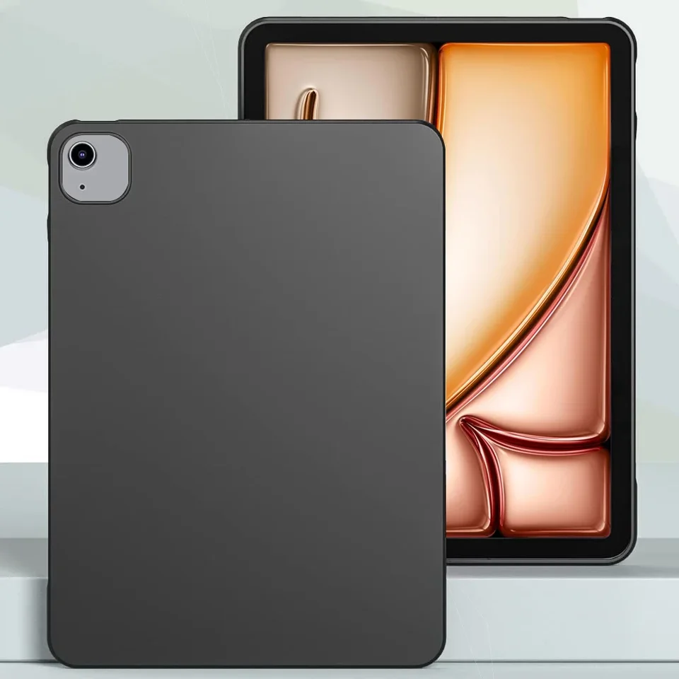 Pre iPad Air 4 5 Pro 13 11 12,9 2022 Flexibilný zadný kryt TPU Black Shell pre iPad 10 9 10. generácie Mini 6 2024 10,9 m4 m2