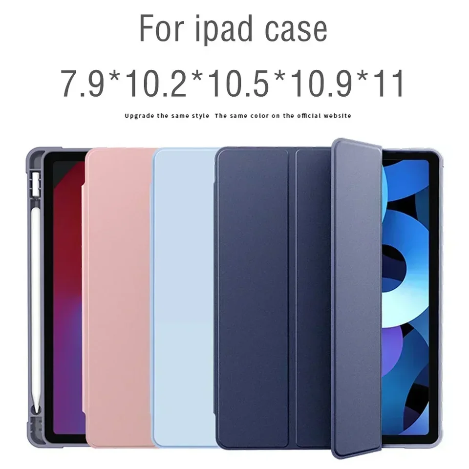 Pre iPad Air 5 prípad 2022 10,9 Pro 11 palca 2024 s krytom držiak ceruzky 2018 9.7 vzduch 2/3 10,5 2021 10,2 6/7/8/19/10.