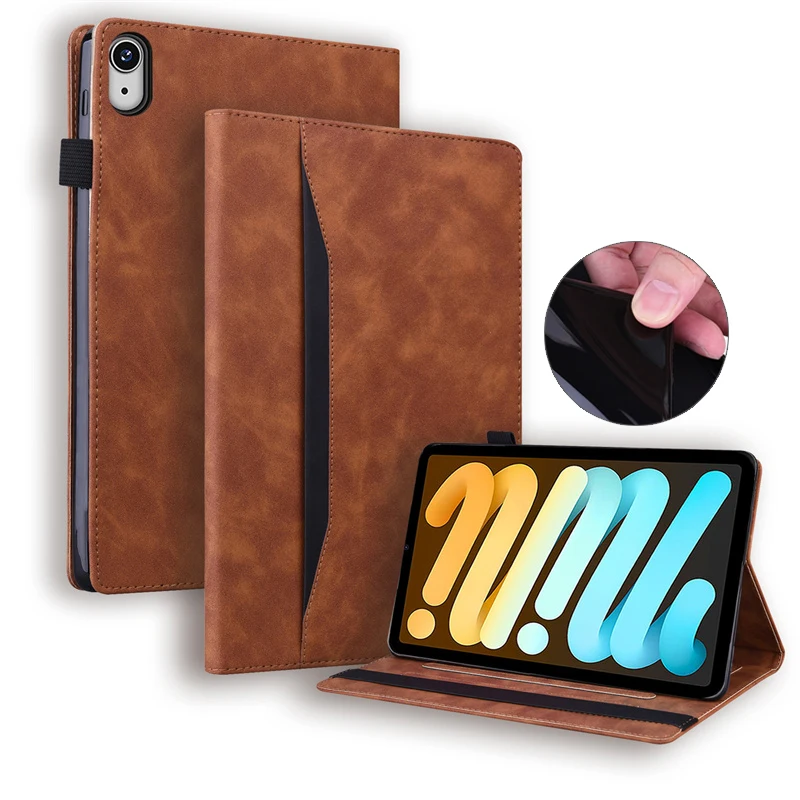 Pre iPad Mini 2024 puzdro 8,3 palca A2995 PU Leather Soft TPU Back Business Folio Cover pre iPad I Pad Mini 7 6 5 4 3 2 Mini6 puzdro