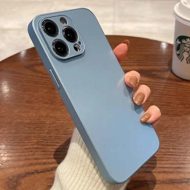 Pre iPhone 11 12 13 14 15 Pro Max Phone Premium Minimalistic Case All-Inclusive Ag Frosted Corner Slimmer Anti-Fall Case
