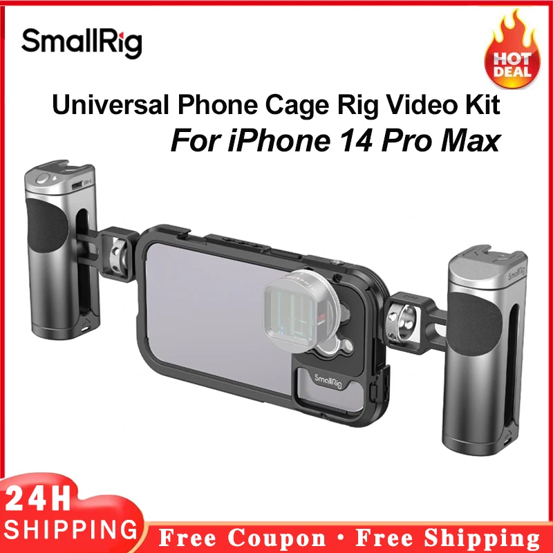 Pre iPhone 14 Pro Max Handgrip Handgrip Kit Smallrig Universal Mobile Cage Rig Video Kit 4099/4078