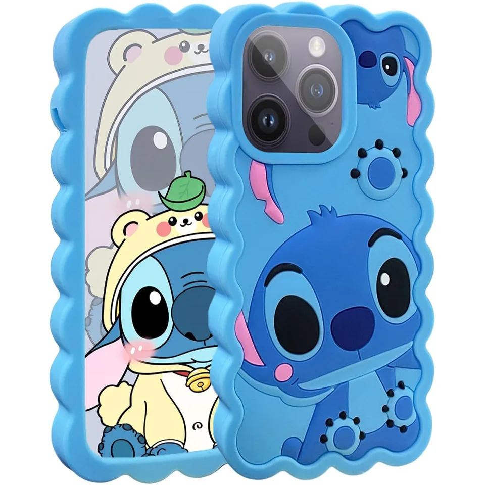 Pre iPhone 15 14 13 12 11 Pro Max xs xr 6 7 8. puzdro Funkant Stitch Wave Wave Shock odolný voči mäkkému silikónovému krytu