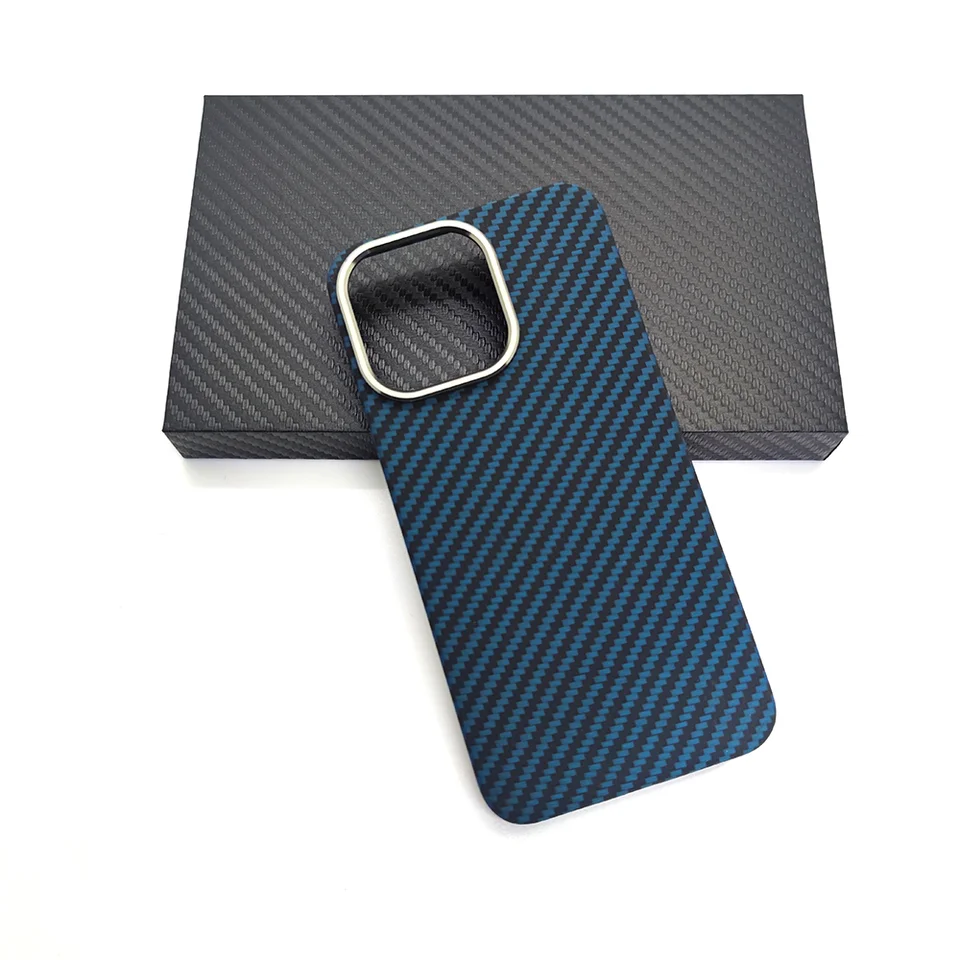 Pre iPhone 15/14/13/12 Pro Max Pase Tvrdé pokrytie krytu uhlíkových vlákien na ochranu šošoviek Aramid Aramid Fiber pre iPhone 14 15 Pro Case