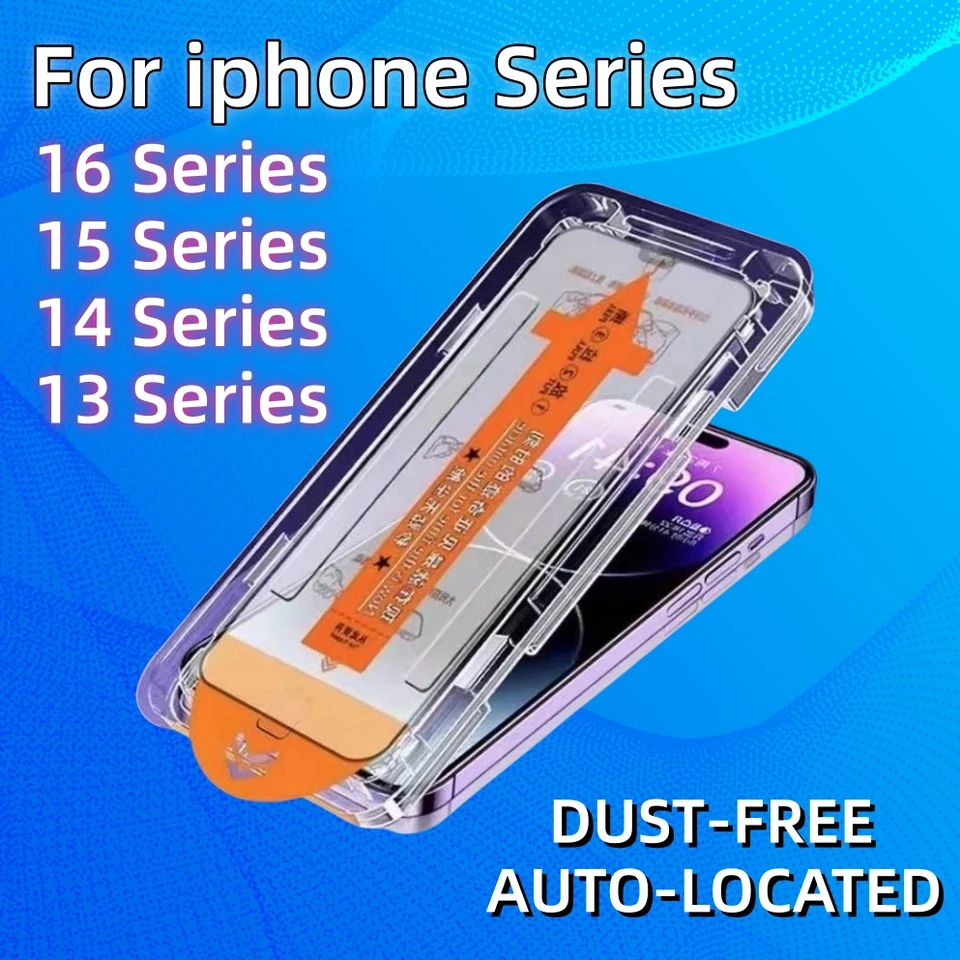Pre iPhone 16 15 14 plus 13 12 Pro Max 11 xr xs x iPhone Dust Free Templered Glass Screen Chráni telefón s inštalatérskou súpravou