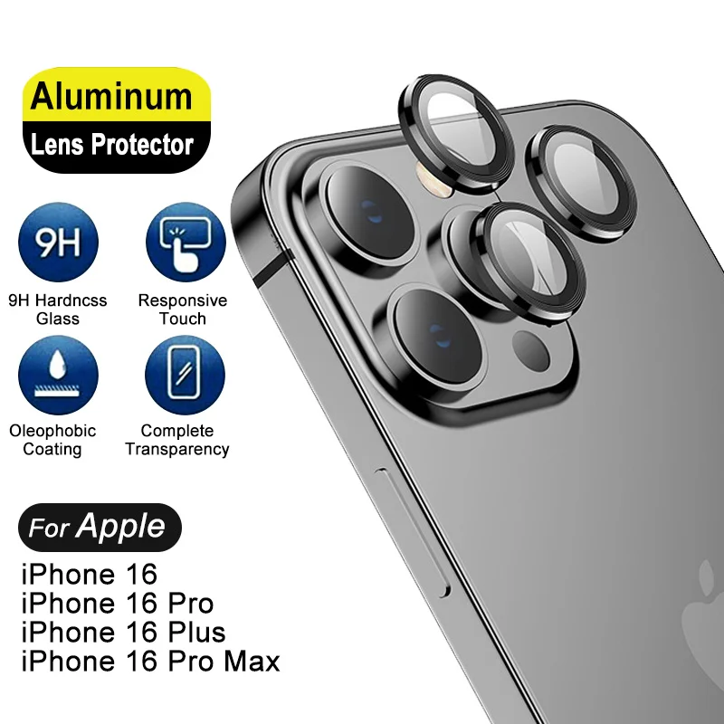 Pre iPhone 16 Pro Max Plus iPhone16 Promax 5G Zadný 3D sklenený matelový prsteň Kamery Aplikácie iPhone16Promax Back HD Protector HD Objektív