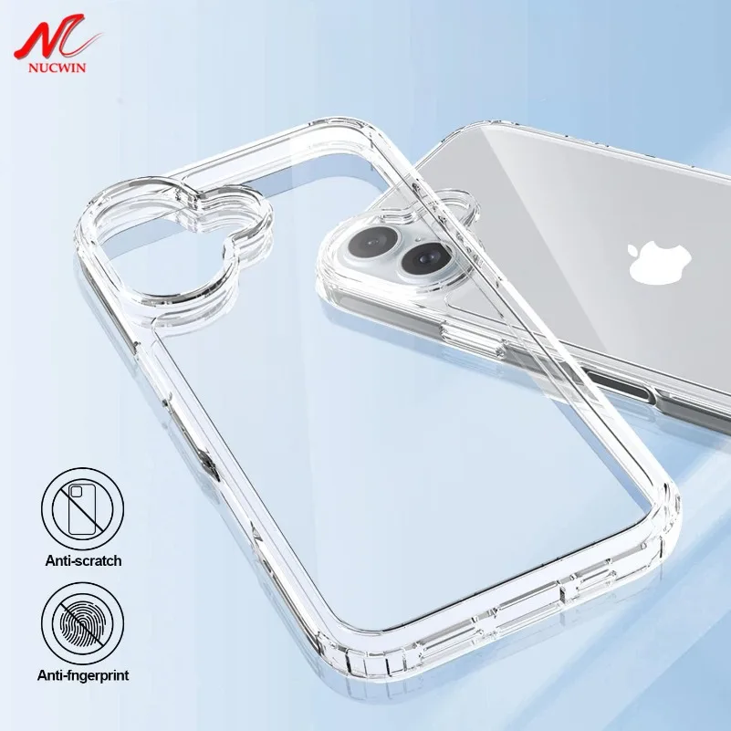 Pre iPhone 16 puzdro Transparentný akryl vo vnútri airbagu odolných voči šokom pre iPhone 11 12 13 14 15 Pro Max 16 Plus 13 Mini PC kryt PC