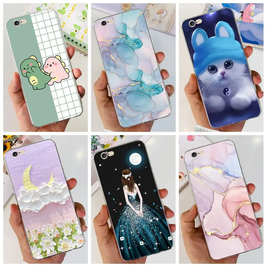 Pre iPhone 6s Plus Populárny mramorový priehľadný silikónový mäkký Coque Ochranný kryt pre iPhone 6 6Plus 6splus iPhone6 ​​nárazník