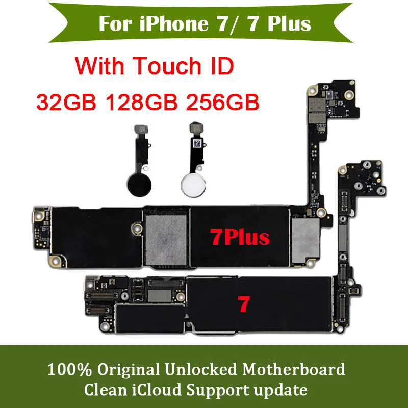 Pre iPhone 7 Plus základná doska vyčistená logická doska ICloud Support Upadte Mainboard 32 GB/128 GB/256 GB Plne testovaná 100%práca