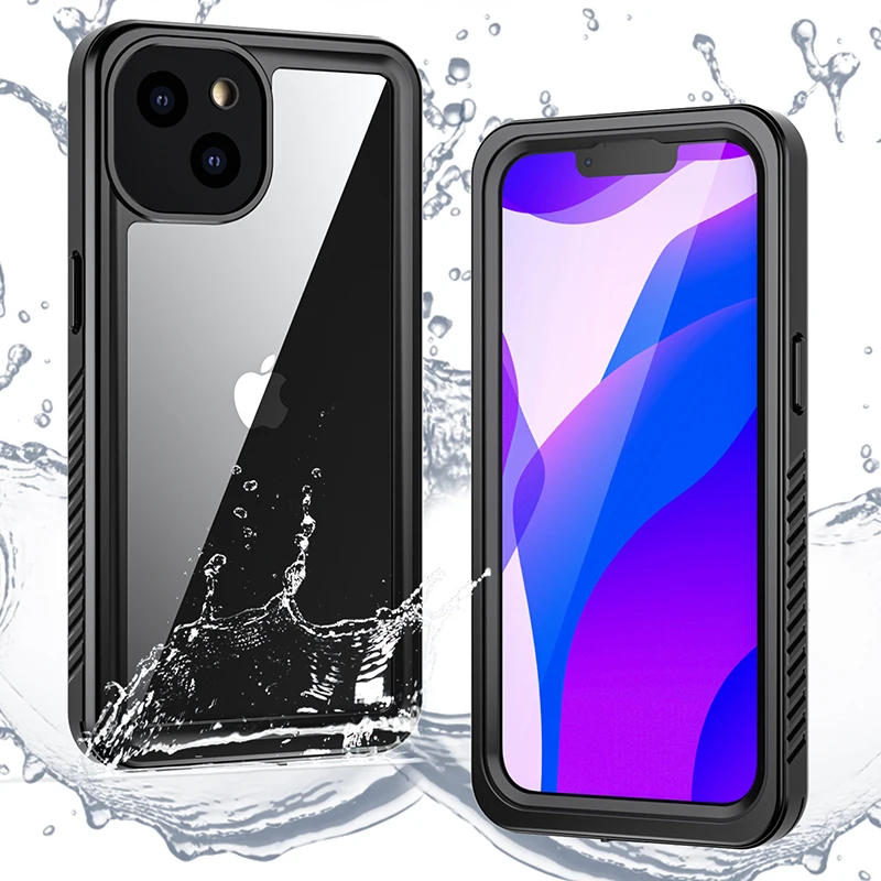 Pre iPhone13 nepremokavý puzdro na PC PC PC s nárazom odolným proti škrabancom a prachovité IP68 2M pod vodou vodotesným pádom