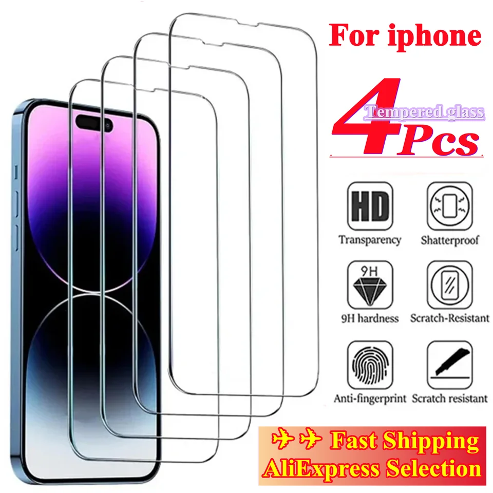 Pre iPhone16 15 13 11 12 14 Pro Max 13 12 12 Mini Screen Chránič pre iPhone x xr xs Max SE 14 6 7 8 15 Plus temperované sklo 1/4ks