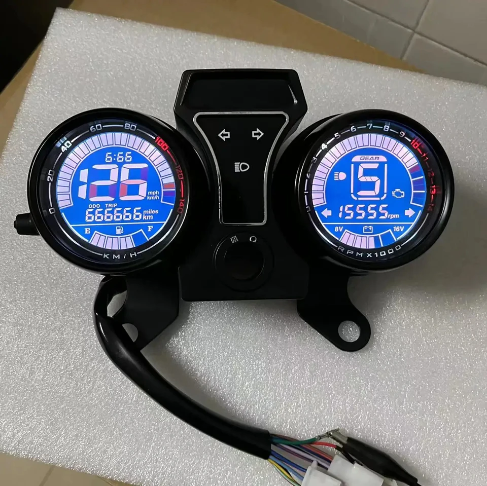 Pre Italika FT150S/DT1 FT125 DT125 HONDA CG150 CG200 MOTORYCELOVÝ SPEACHOMETER LED DIGÁLNA Zostava digitálneho merača LED merača LED