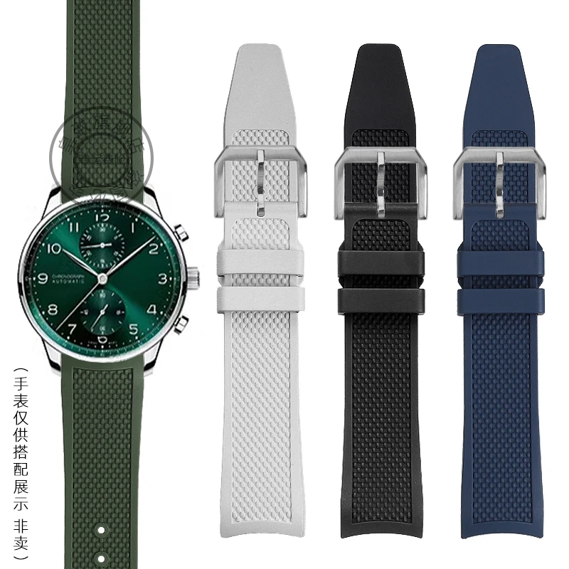 Pre IWC Portugal načasovanie IW371607 IW371620 ARC WORPORPT Sport Fluororubber hodinky 20 mm mužov náramok gumy Viton WatchBand