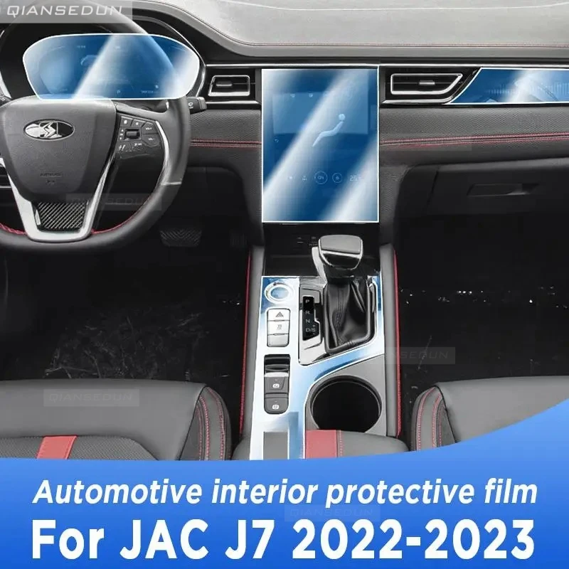 Pre JAC J7 2022 2023 Center Console Gear Panel Screen TPU CAR Interior Ochranný film Anti-Scratch Opravy nálepky