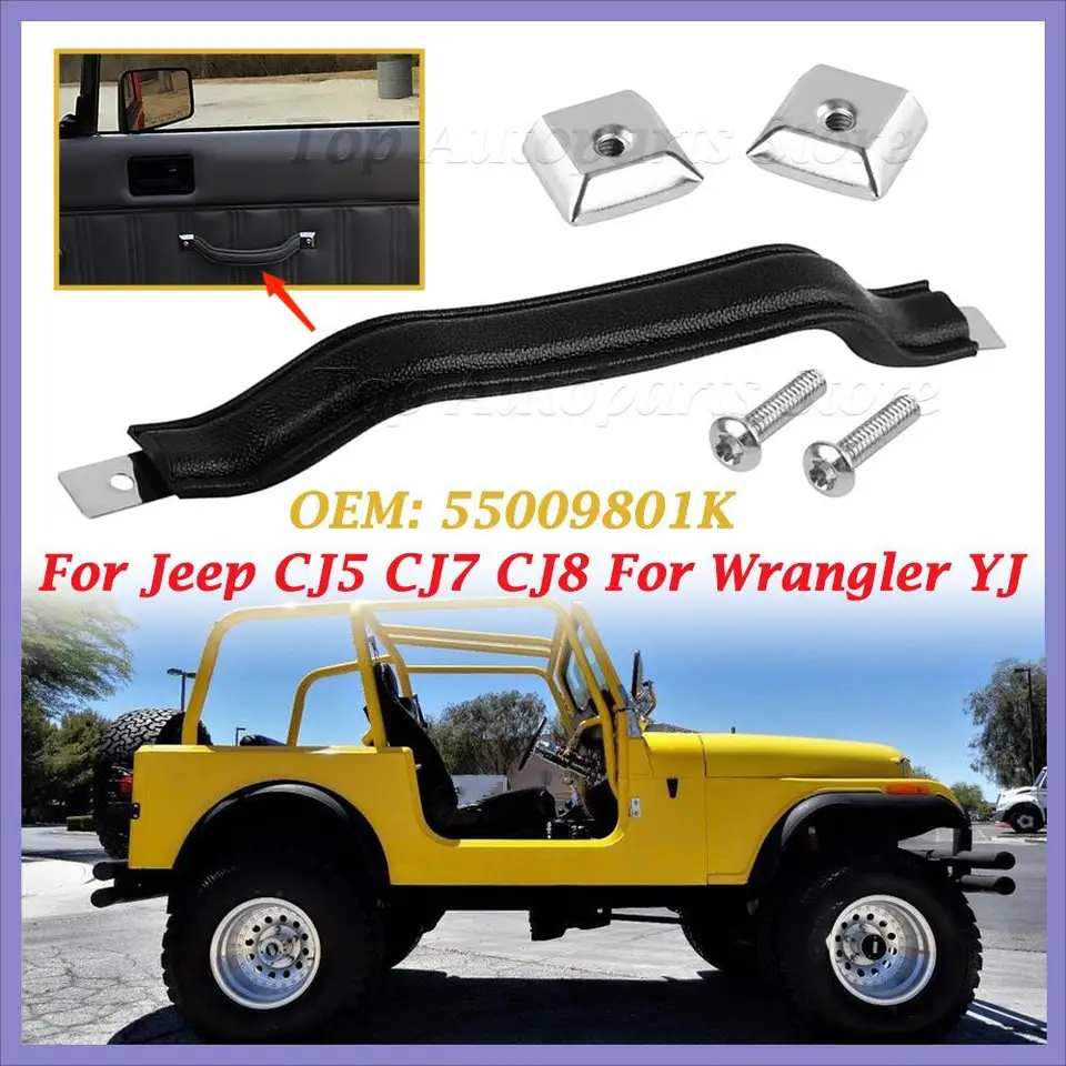 Pre Jeep CJ5 CJ7 CJ8 pre Wrangler YJ 55009801K Vnútorné dvere rukoväte Dvere Pull Strap Trip Car Auto