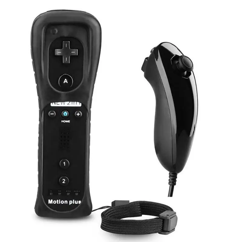 Pre joystick Wii 2 v 1 Wireless Nunchuck Diaľkový gamepad voliteľný pohyb plus videohry ovládač dropshipping