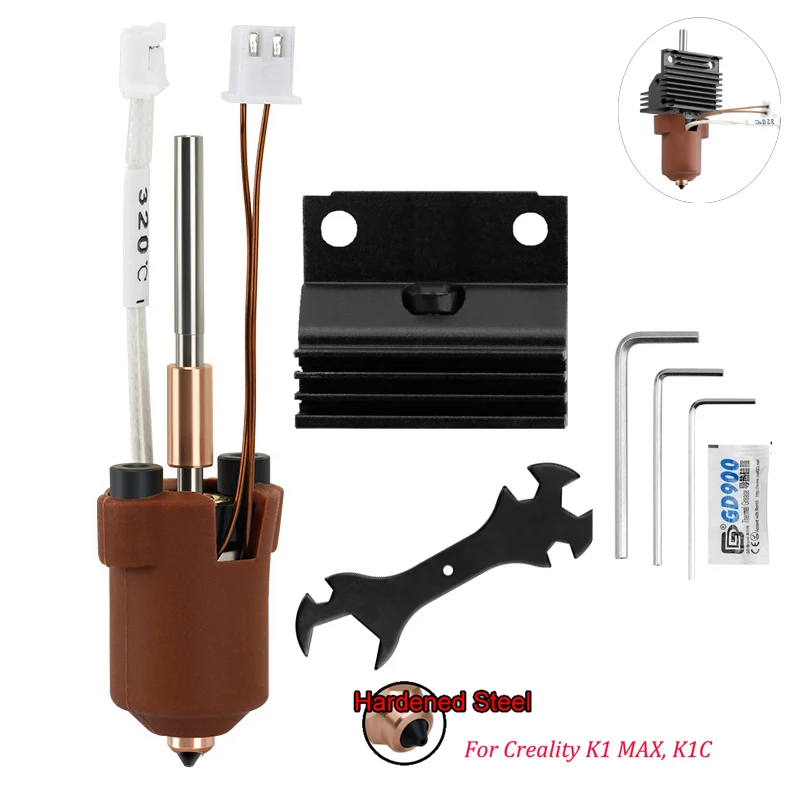 Pre K1C Hotend Ceramic Heating Block Kit 3D TLAČNÁ TLAČINA Rýchle prerušenie dýzovej súpravy Súprava tepelne prerušenia odporu HOLEND FOR COREALITY K1 Max