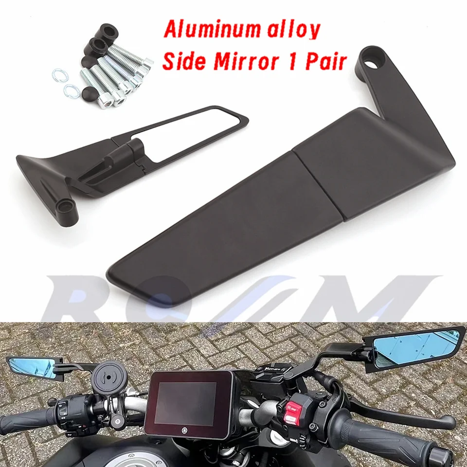 Pre Kawasaki Er6n er-6n er 6n Advanced Modified Modified Motocycle Spätné zrkadlo pevné veterné krídlo nastaviteľná rotácia