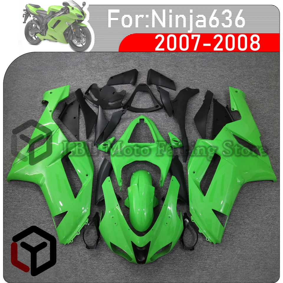 Pre Kawasaki Ninja636 ZX-6R 2007 2008 Motocykel Fire Body Fit Fairing pre Kawasaki Zx6r Ninja636 2007 2008