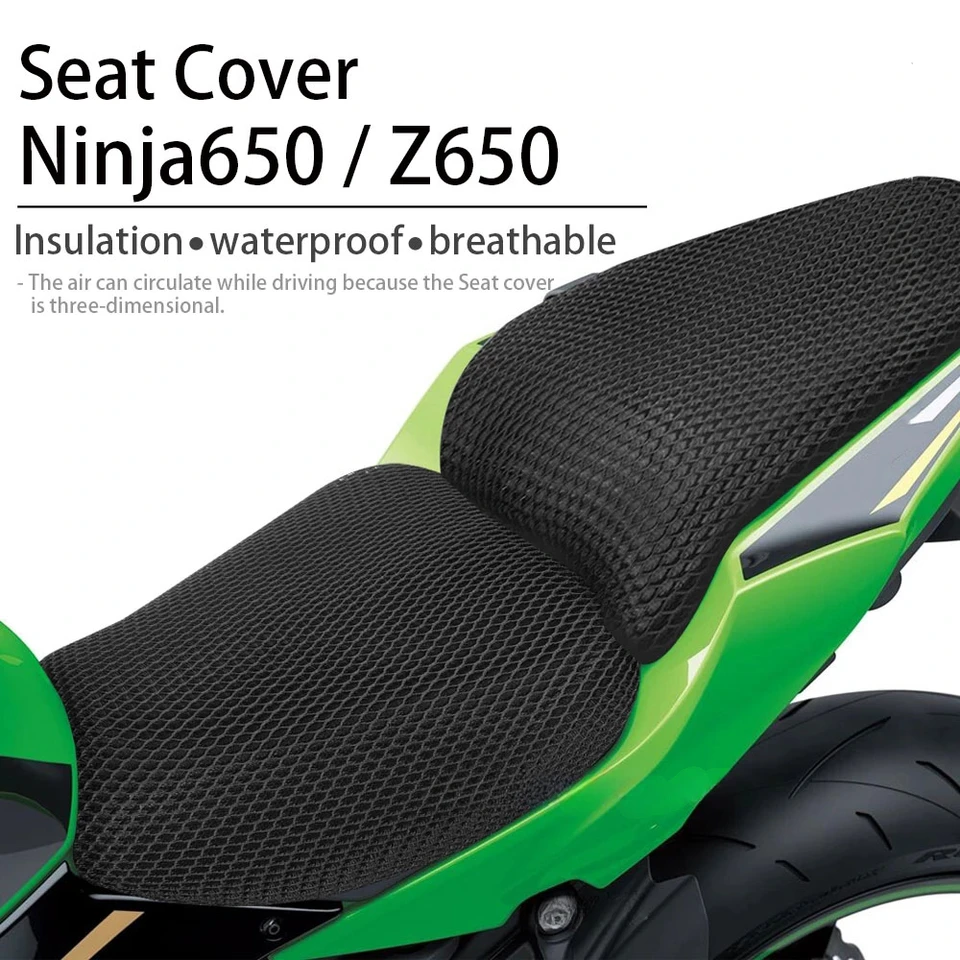 Pre Kawasaki Z650 Z 650 Ninja650 Ninja 650 Motocyklové pokrývky sedadiel chránia kryt sedadla v vankúši