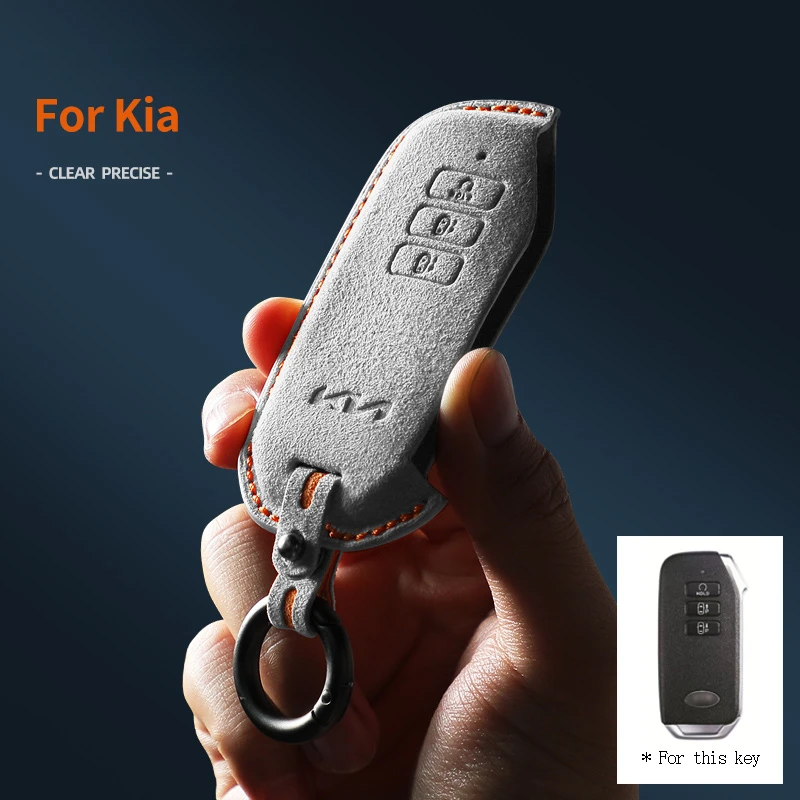 Pre KIA 2023 NIRO Hybrid 2022 Sportage 2021 K5 Sorento MQ4 EV6 Seltos Sorento 7 Gomes Suede Car Key Case Shell Keychain pre KIA
