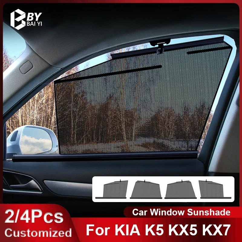 Pre KIA K5 KX5 KX7 2016-2019 KONTÁLNE OKNÁ SUNSHADE Automatické zdvíhanie slnečného tieňa Prispôsobiteľné príslušenstvo predného zadného okna automobilov