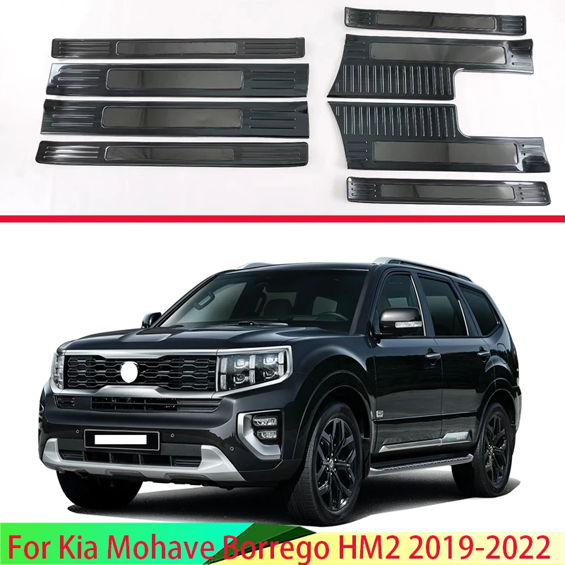 Pre Kia Mohave Borrego HM2 2019-2022 Nerezová oceľ vnútorné dvere prahový panel panel Sill Plaff Kick Krok Tink Cover Cover Protector