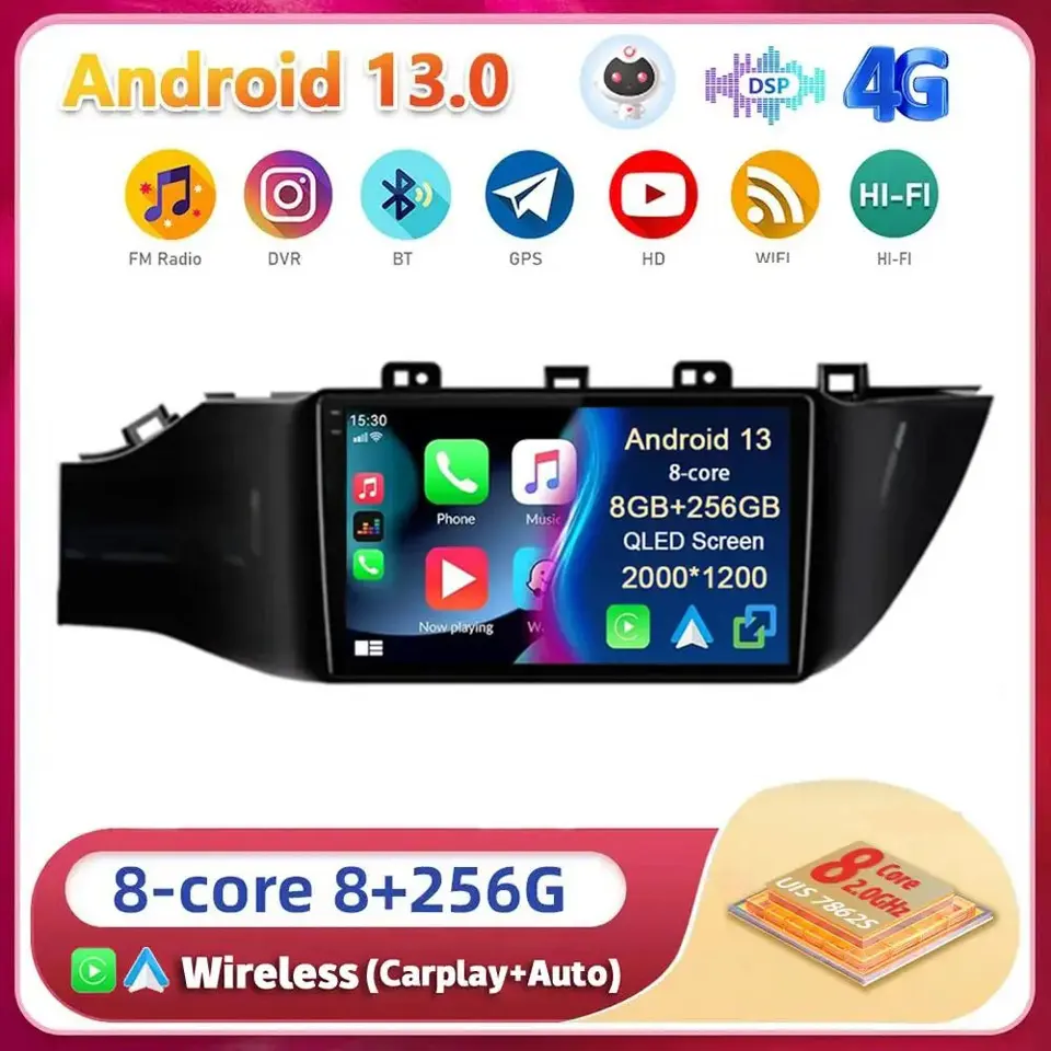 Pre KIA Rio 4 IV FB X-Line 3 2017 2018 2020-2021 2011- 2016 Android 13 Car Radio Multimedia Player GPS navigačné stereo 2DIN BT
