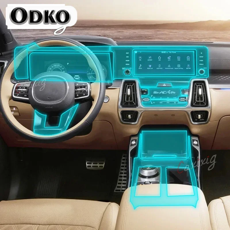 Pre KIA Sorento MQ4 2021-2023 Interiér Centrum automobilu Transparentný automobilový oblek PPF-TPU Protective Film Anti-Scratch Príslušenstvo