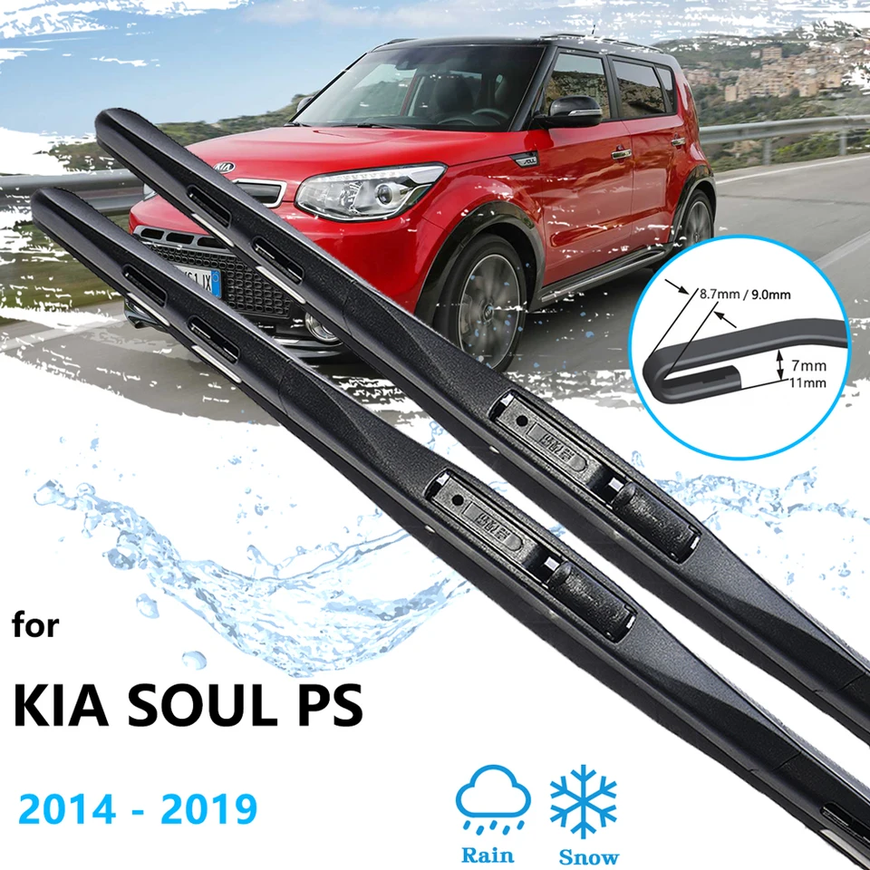 Pre Kia Soul PS 2014 2015 2016 2017 2018 2018 2019 Witer Screen Remless Wiper Wiper Blades predné zadné sada Cutter Window Cleaners Hatchback