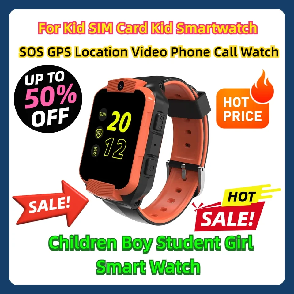 Pre Kid Sim Card Kid Smartwatch SOS GPS Umiestnenie videokazet videa Videoka