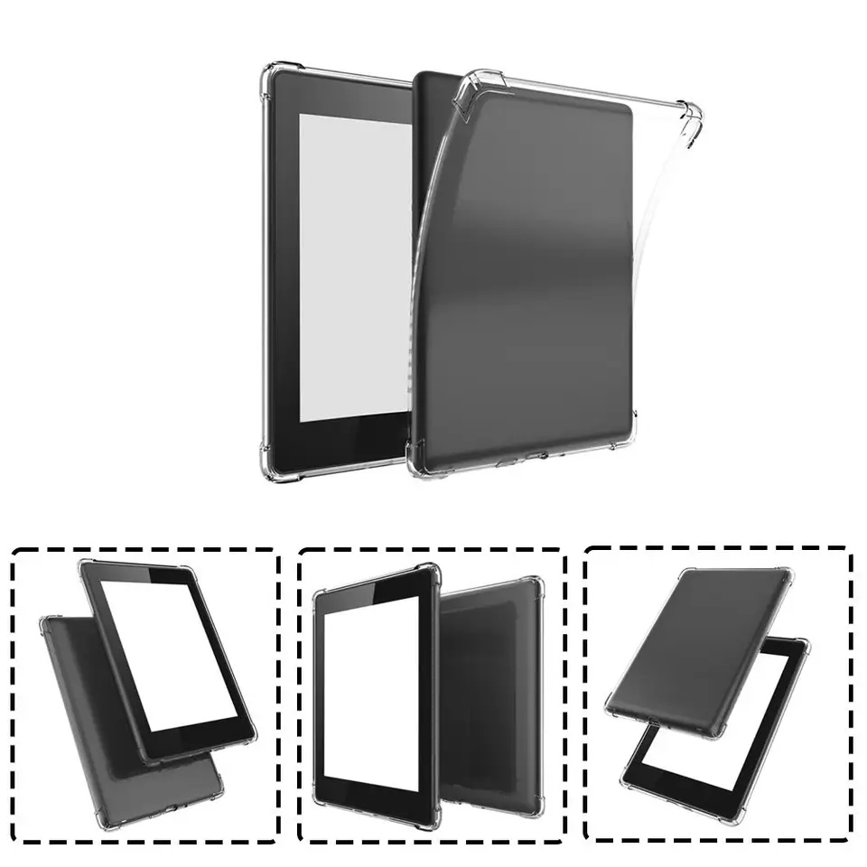 Pre Kindle Paper White 2024 12. generácia Transparentný prachový odolný kryt Ochranné jednoduché protikratčenie štvorčlenná štvorčlenná štrbina anti-fal A8Z1