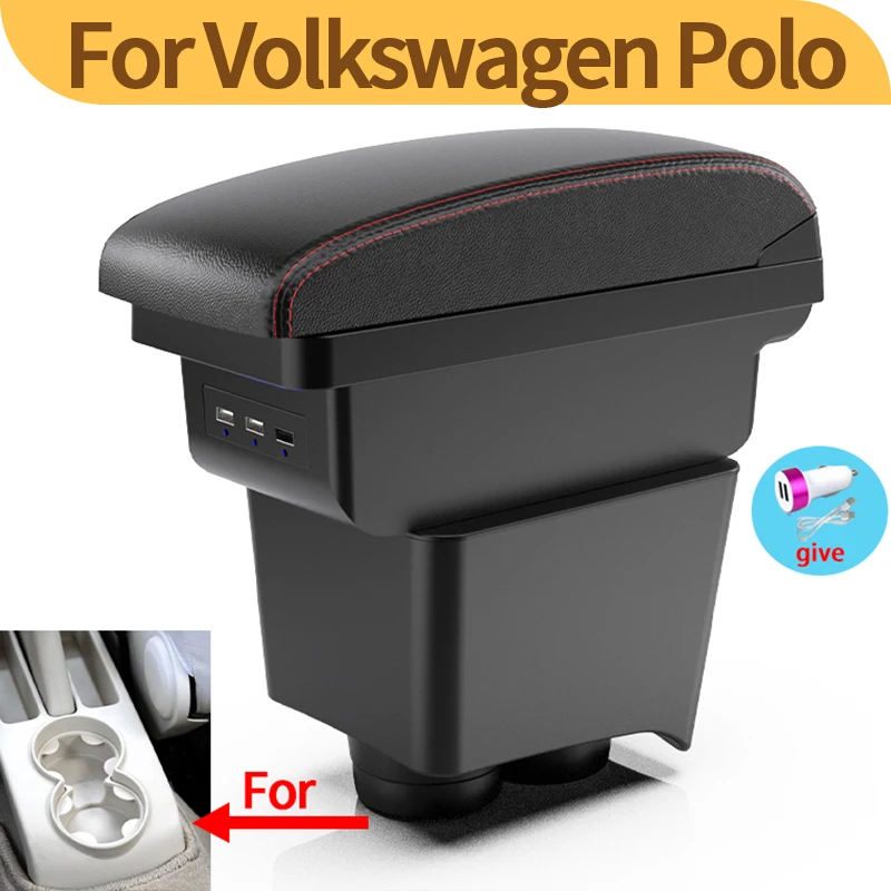 Pre krabicu na lakťové opierky Volkswagen polo pre VW Polo Mk5 6R Vento 2002-2009 Storage Box Auto príslušenstvo jednoduchú inštaláciu