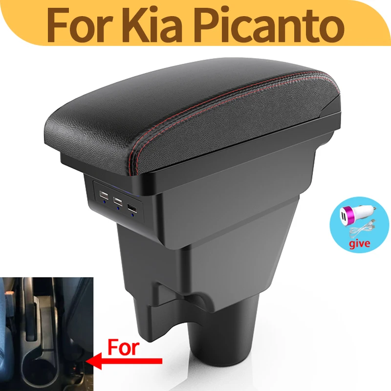 Pre krabicu na lakťovú opierku kia picanto pre kia picanto 3x-line car lakťový opierka Interiér vyhradený jednoduchý inštalačný úložný box interiér