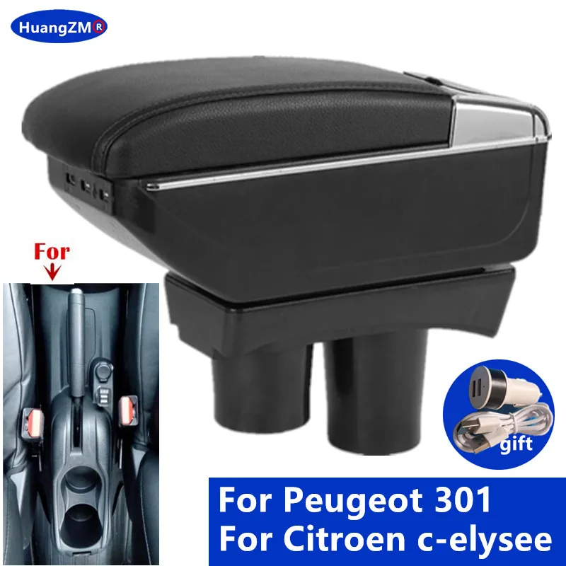 Pre krabicu Peugeot 301 pre krabicu na opakárne kralnice pre Citroen C-Elysee CAR lakťová lakťová lakťová lakťová lakťová lakťová krabica interiér Dopaľba dodržiavania držiaka na auto držiak