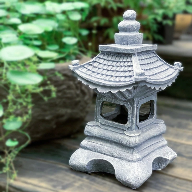 pre kreatívne solárne pre palác Lamp Resin Ornament Protibling japonský štýl krajina Light Decotion pre záhradný dvor