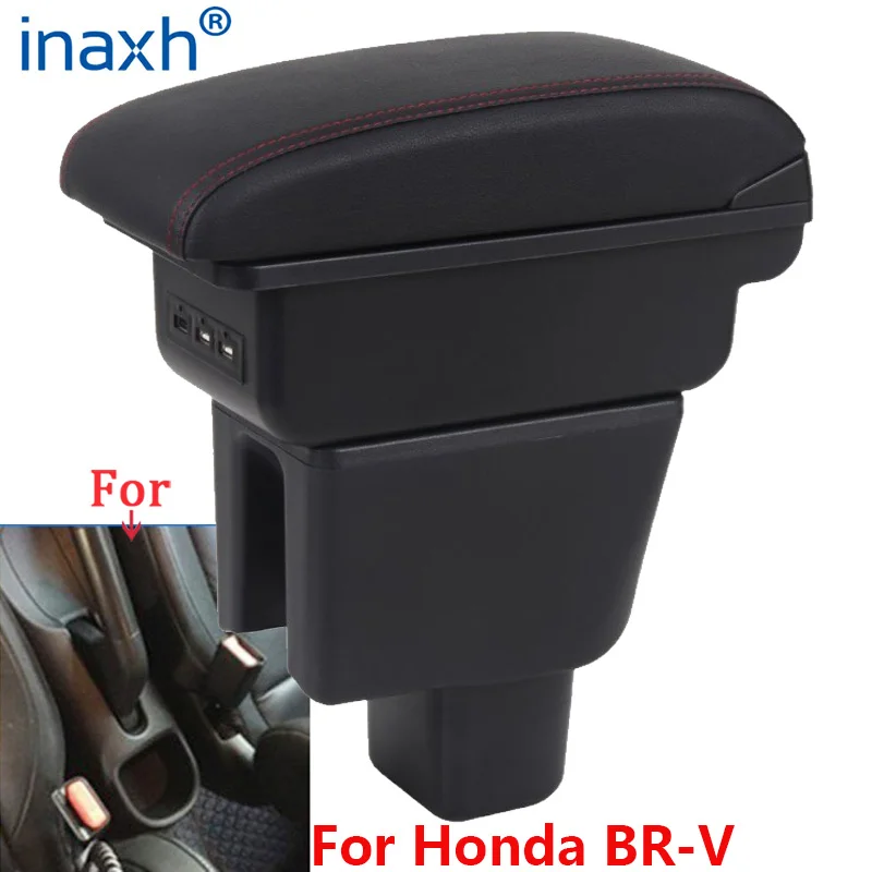 Pre lakťovú opierku Honda BR-V pre Honda BRV Car lakťová lakťová lakťová skrinka Central Obsah Content Storage Box Armis Automatické diely USB Poplatok USB
