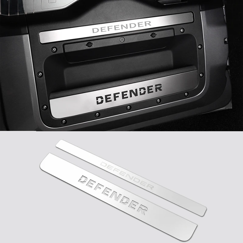 Pre Land Rover Defender Trunk Dvere Panel Panel Tink Strip Strip Tailgate Nerezová oceľ Bright Strip 20-24 Defender Interior ACCE