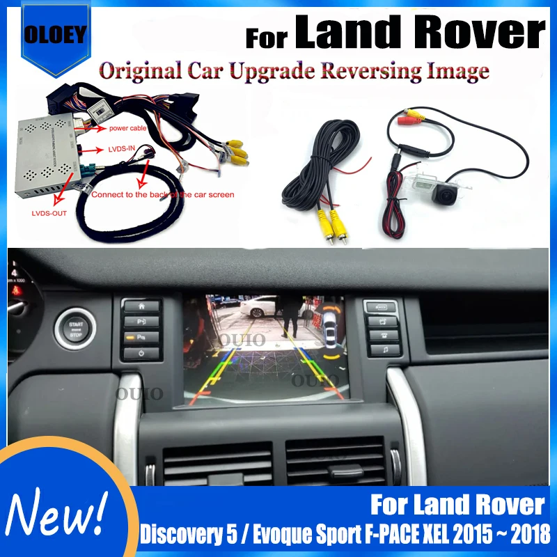 Pre Land Rover Discovery 5 / Evoque Sport F-Pace XEL 2015 ~ 2018 Pôvodná aktualizácia obrazovky predná zadná zadná rozhranie reverznej kamery