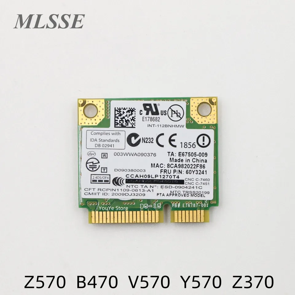 Pre Lenovo IdeaPad Z570 B470 V570 Y570 Z370 Z470 Y470 B570 V370 Z500 Series Int 1000N Mow M PCIE NB WLAN CARD P/N 20002329