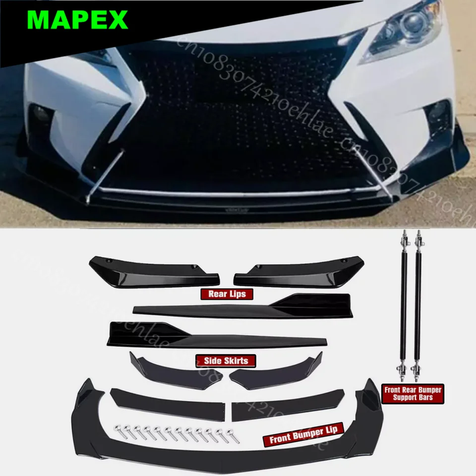 Pre Lexus ES200 IS200 CT200H predný zadný nárazník Splitter Body Body Sit sukňa lesklá čierna čierna