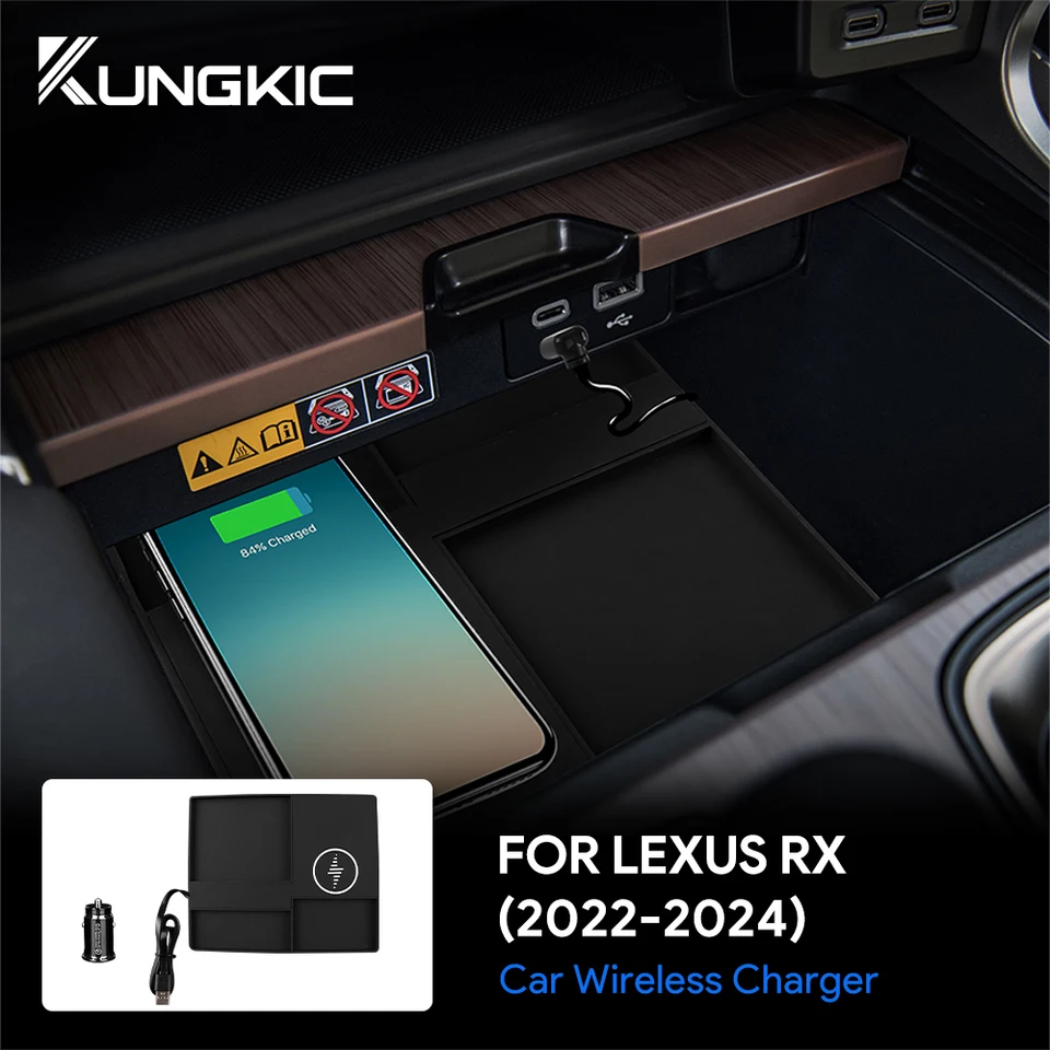 pre Lexus RX 350H 350 450H 500H 2022-2024 15 W bezdrôtový nabíjač mobilného telefónu rýchle nabíjanie Držiteľ LHD PVC Board Accessories