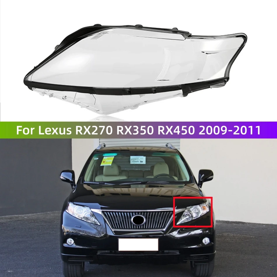 Pre Lexus RX RX270 RX350 RX450 2009 2010 2011 Príslušenstvo Priehľadné počítačové materiály prednú lampu sklenenú sklenenú škrupinu