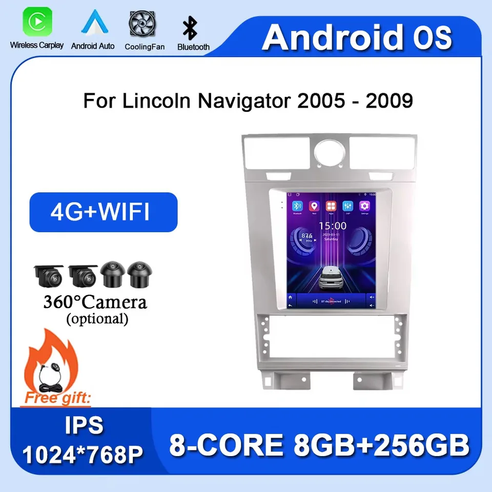 pre Lincoln Navigator 2005 2006 2007 2008 2009 Android 14 Auto multimediálne auto 4G WiFi BT Car Radio Stereo 9,7 palca dotyková obrazovka