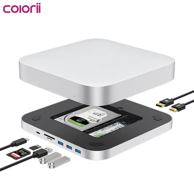 Pre MAC Mini s 2,5 SATA NVME M.2 SSD CASE DP USB3.0 M1/M2 USB C HUB s dokovacou stanicou TYP-C TYPY C OBCHOD TYPY C