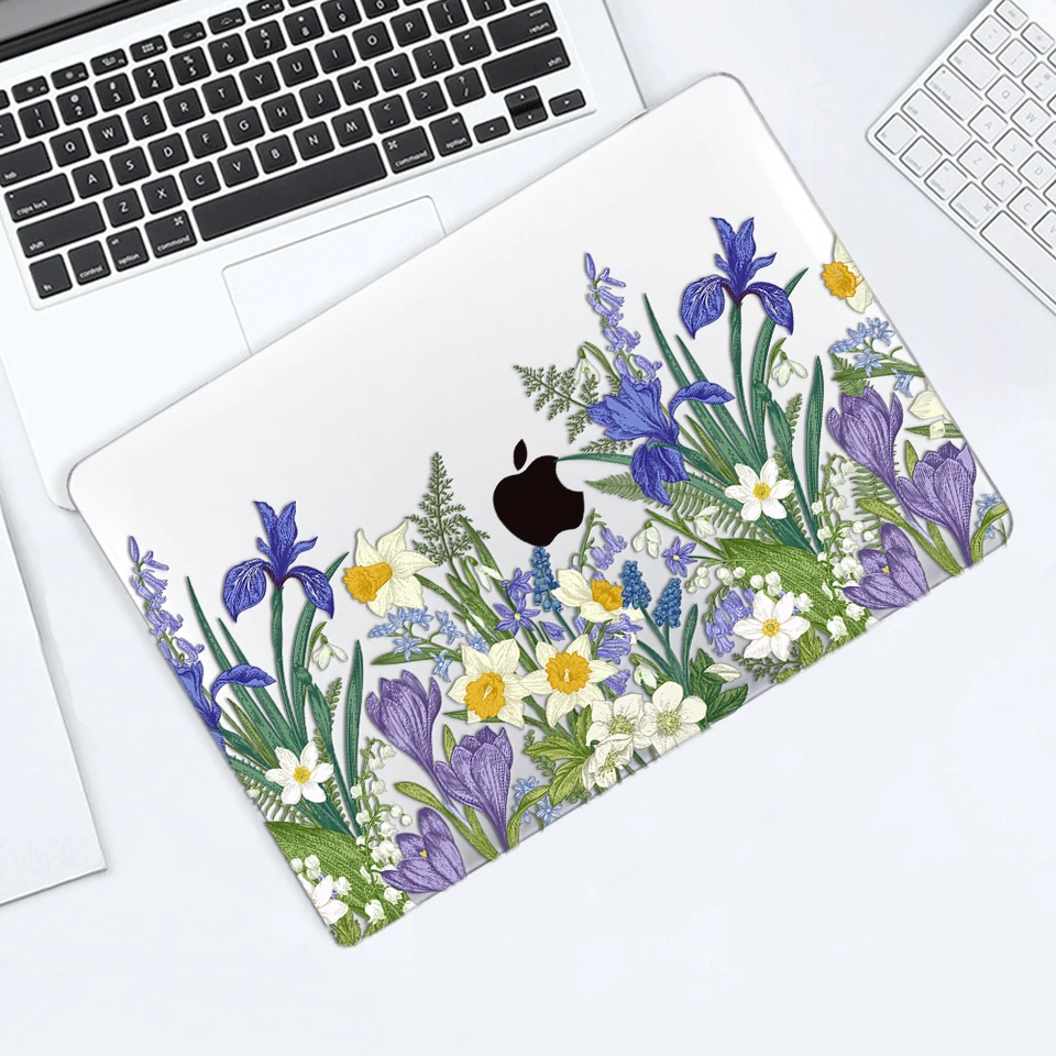 Pre MacBook Air M1 puzdro 13 palcov A2337 A2179 A1932 pre MacBook Air M2 Prípad 13.6 A2681 Air 13 A1466 Purple Flowers PC Tvrdý kryt