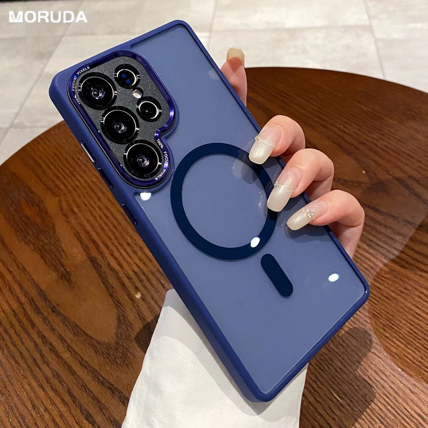 pre magnetický čistý akrylový puzdro pre Samsung Galaxy S25 S24 Ultra S25 plus priehľadný bezdrôtový nabíjanie SOCPOREPORPPROUT